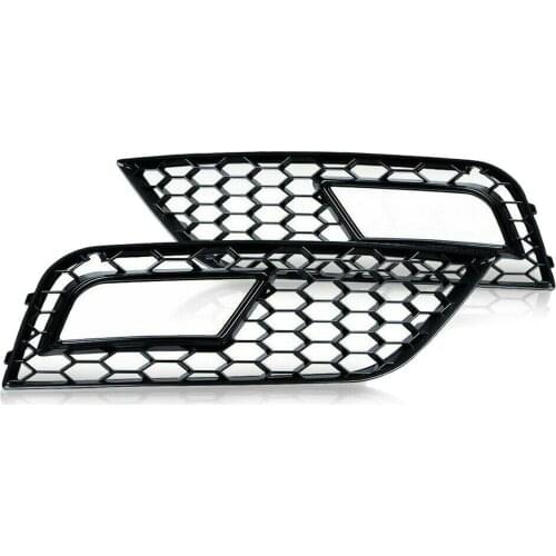 2pcs Honeycomb Mesh Front Fog Light Grilles for Audi A4 B8.5 2013-2016, Premium