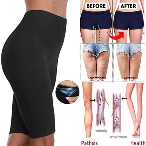 Sweat Sauna Shorts Body Shaper Weight Loss Slimming Pants Women Waist Trainer Tummy Control Thermo Poylmer Leggings Gym Workout
