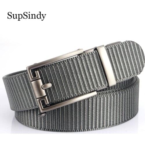 SupSindy Man Nylon Belt Luxury Metal Automatic Buckle Canvas Tactical Belts for men Fashion Jeans Waistband Outdoor Male Strap