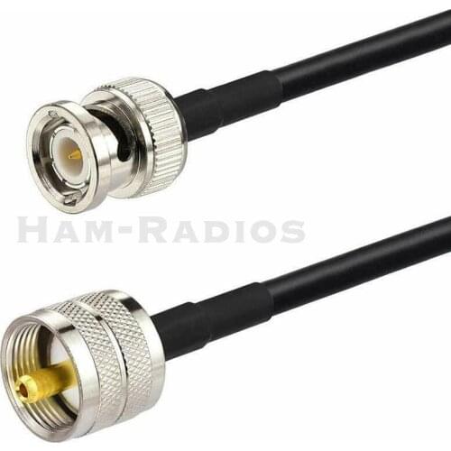 YiNiTone 12inch/30cm BNC Female to UHF Male PL259 PL-259 Plug RF Pigtail Jumper Cable RG58