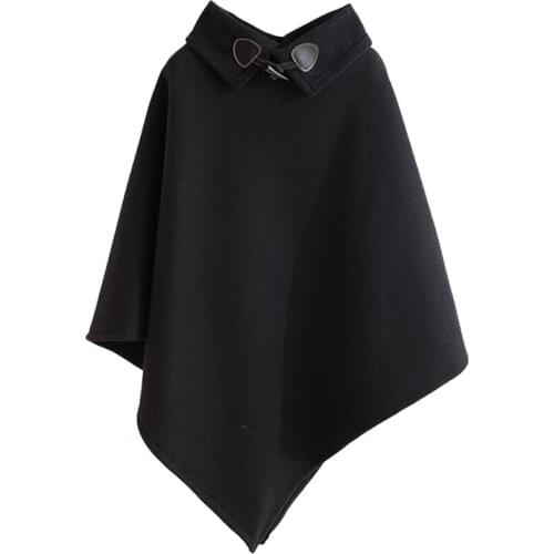 M-4XL autumn and winter long woolen coat Korean version of the loose thin tide mens cloak shawl cloak high collar lapel persona