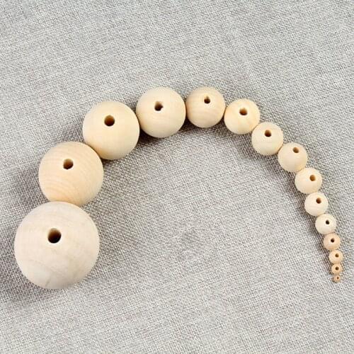 New Fashion DIY 10-1000PCS Natural Ball Round Spacer Wooden Beads Eco-Friendly Natural Color Wood Beads Lead-Free Wooden Balls