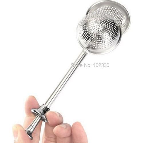 100pcs New Push Creative Stainless Steel Tea Leaf Loose Teaspoon Mesh Herb Strainer Spice Filter Infuser Ball