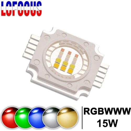 15W RGBWWW LED COB Chip Red Green Blue Warm White RGBW/WW 45mil DIY Stage Landscape Lamp Bulb For 15 30 45 W Watt Light Beads
