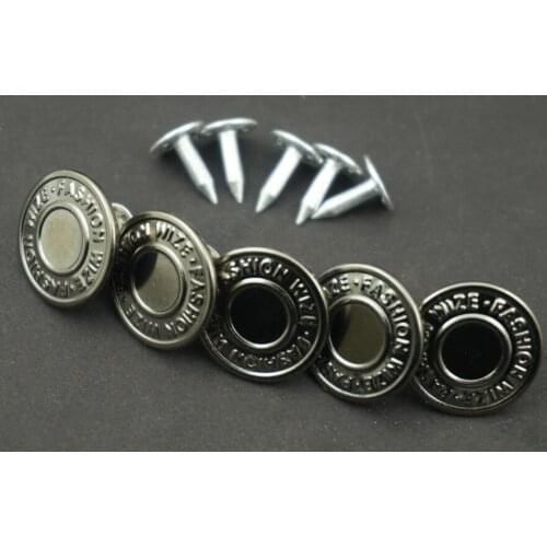 2 PCS/Lot 17mm Metal suspender buttons & Pins For Leather Bag Denim Jeans backpack pants free shipping
