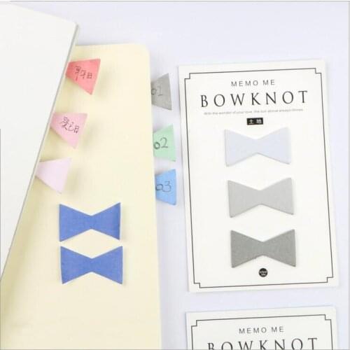 20packs/lot Mini Bowknot Type Paper Memo Pads Lovely Office Supplies Bookmark Paper wholesale