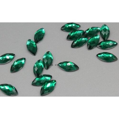 2015 Real Time-limited Resin 500pcs Premium Grade Shiny Glitter Gem Cabochon Vintage Flat Back Foiled Navette Emerald 15x7mm