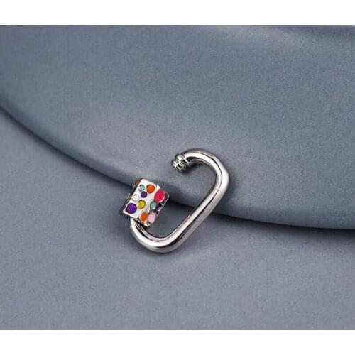 2021 Fashion DIY Dripping Oil Ellipse Shape Clasps Hooks Copper Jewelry Making Supplies DIY Bracelet Necklace Handmade Jewelry