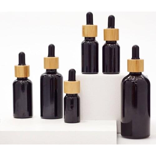 500pcs 5/10/15/20/30/50/100ml Black Glass Dropper Bottle With Eye Pipette Empty Aromatherapy Essential Oils Bottle Container