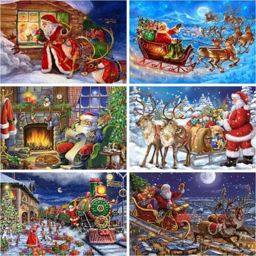 5D Diy Diamond Painting Santa Claus Full Square/Round Drill Christmas Diamond Embroidery Cross Stitch Kits Home Decor Art Gift