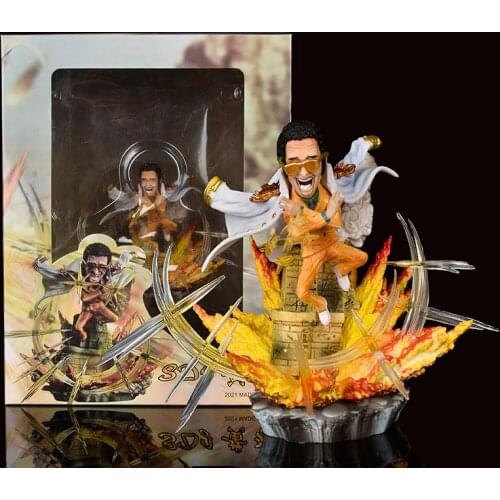 Anime One Piece Navy Headquarters Senior General Yellow Ape Borsalino PVC Action Figure Toy Doll Collection Toy Gift 12cm