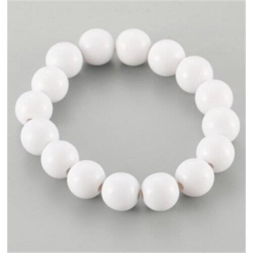 Acrylic Round Bead Charm Bracelets & Bangles White Beaded Bracelets for Men Women DIY Handmade Accessories Gift