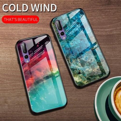 For Huawei P20 Pro Case Luxury Marble Grain Gradient Hard Tempered Glass Protective Back Cover Case for huawei p20 lite p20pro