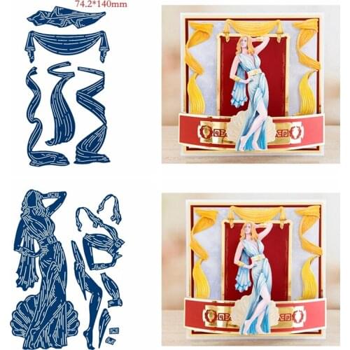 Dancer Stage Ribbon Metal Cutting Dies Stencils for DIY Scrapbooking Photo Album Decorative Embossing Cards Crafts Supplier Die
