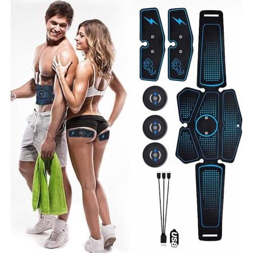 EMS Abdominal Muscle Stimulator Trainer Abs Weight Loss Fitness Body Slimming Training Muscles Electrostimulator Toner Equipment