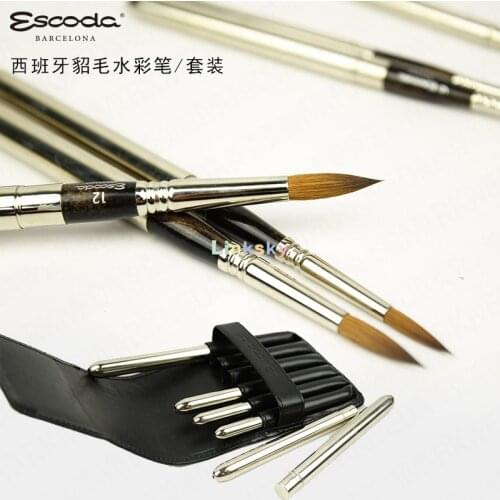 Escoda OPTIMO-Kolinsky Sable-Fine Hair 1215,Travel Brush for Acrylic and Oil Painting To Paint Portraits or To Finalize Details