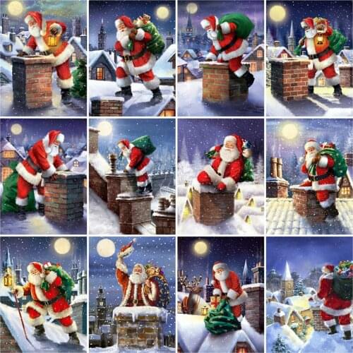 Evershine 5D DIY Diamond Painting Santa Claus Craft Kit Diamond Embroidery Christmas Cartoon Full Square Round Drill Home Decor