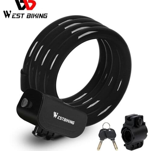 WEST BIKING Bike Cable Lock Super Anti-theft Locks for Bicycle Electric Bike Motorcycle Gates Copper Core Durable Steel MTB Lock
