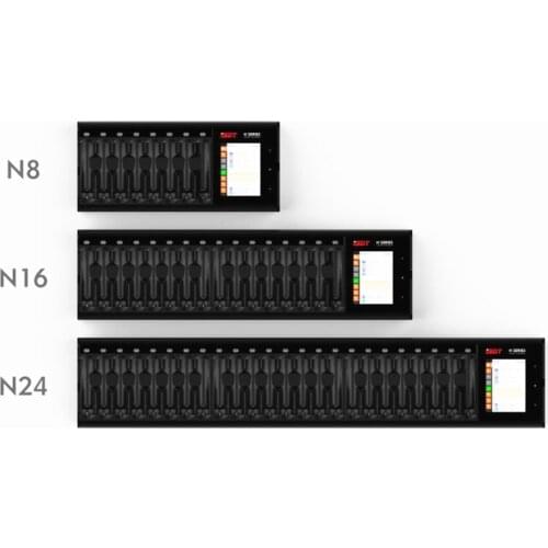 ISDT N8 N16 N24 AA AAA DC Smart Quick Battery Charger 1.5A 8 Slots LCD For Battery of Lilon LiHv NiMH NiCd LiFePO4 Nizn Parts