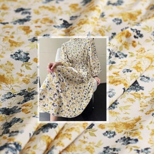 Red Raspberry 18momme Elastic Crepe Silk Flowers Printed Fabrics Garment Materials Women Dress DIY Sewing Cloth Freeshipping