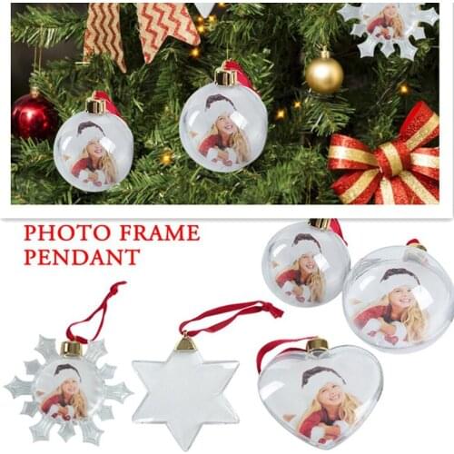 Photo Frame Pendant Sunflower Round Star Shape Christmas Tree Ornament Valentines Day Birthday Party Gift Customization Diy