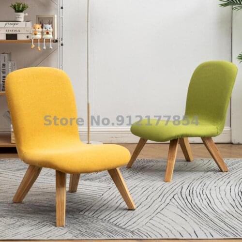 Small Bench Ins Home Short Adult Living Room Fabric Solid Wood Backrest Small Chair Breastfeeding Chair Low Stool