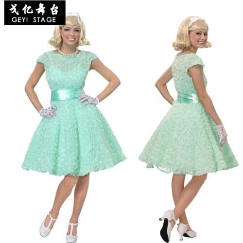 Halloween Cosplay Costume Dance Dress Elegant Women School Party Dinner Dresses for 50s Graduation Ceremony Ball