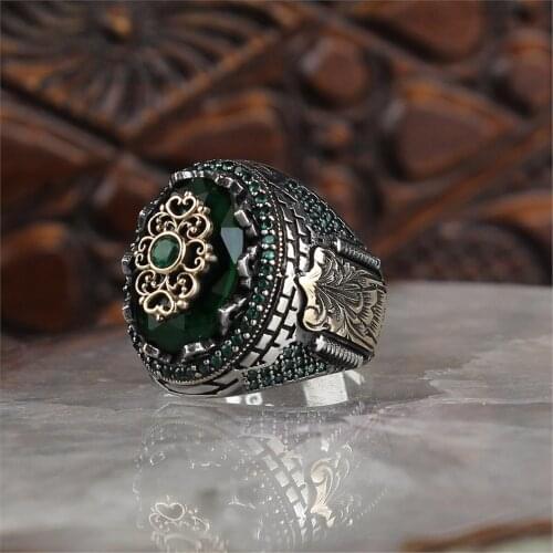 Zircon Stone 925 K Silver Men 'S Ring