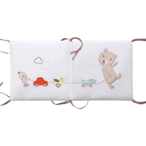 6 Pcs Baby Soft Cotton Crib Bumper Newborn Bed Cot Protector Pillows Cushion Mat U7EE