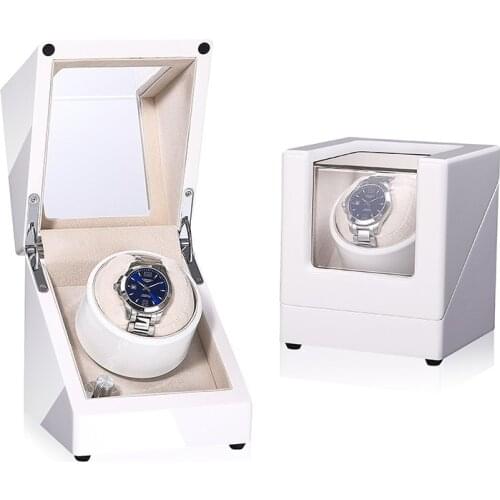 Watch Winders For Automatic Watches Mechanical Watch Fashion Single Watch Box Motor Rotator Transparent Carbon Fiber Winder Case