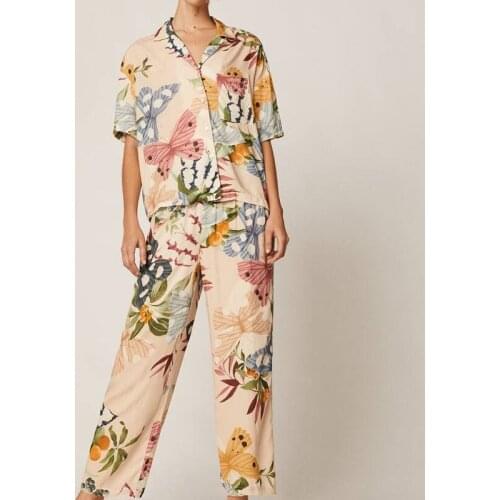 Short-sleeved Pajamas Set Women 2021 Spring and Summer Home Clothes Printing Clothes for Homewear Pyjamas Women Pijamas