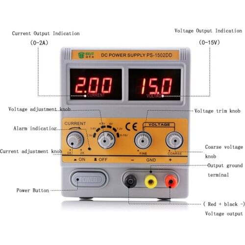 BST-1502DD Adjustable Digital display precision DC Power Supply 2A 15V For Mobile Phone Repair Tool