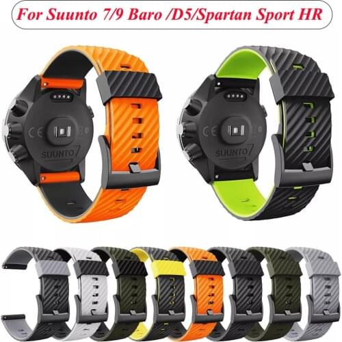 24mm Silicone Smart Watch Band For Suunto 9/7/D5/Spartan Sport/Wrist HR Breathable Strap Watchband Bracelet Suunto 9 Baro Correa