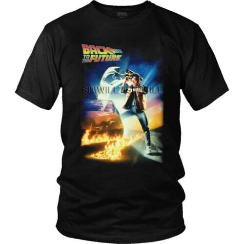 Retro Back To The Future Men T Shirt 100% Cotton Tees Tops 80s Sci-fi Adventure Movie Tshirt Short-Sleeve Printed T-shirt Merch