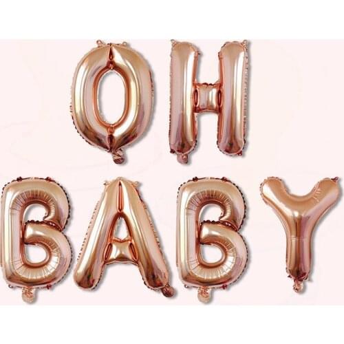 Rose Gold Oh Baby Balloon Gender Revealing Party Baby Shower Party Decoration Balloon Birthday Party Decoration BR02