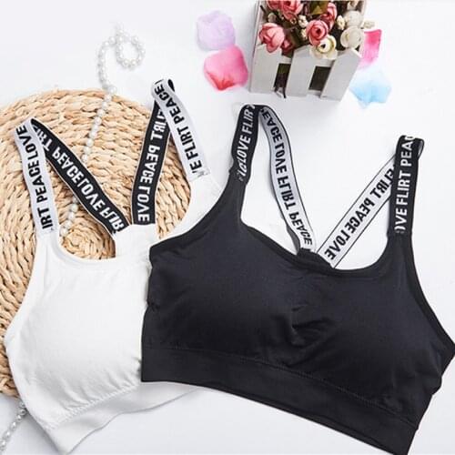 Girls Letter Sports Bras Push Up Sports Bra Yoga Brassiere Fitness Running Tank Top Jogging Gym Underwear Breathable Women Bra
