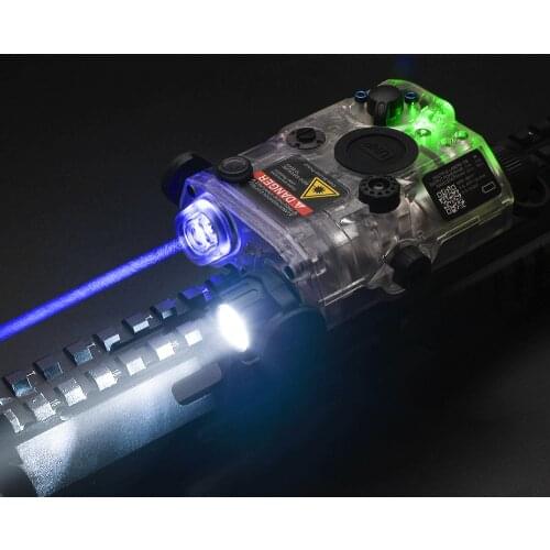 WADSN Tactical Transparent PEQ15 LA-5C Blue IR Laser Flashlight Hunting DBAL-A2 Weapon Light PEQ Laser Sight Fit 20mm Picatinny