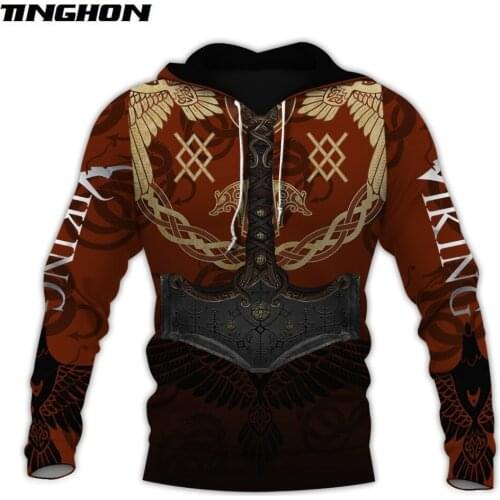 Mjolnir Viking Tattoo 3D Printed Men hoodies Harajuku Fashion Hooded Sweatshirt Autumn Unisex Street hoodie sudadera hombre