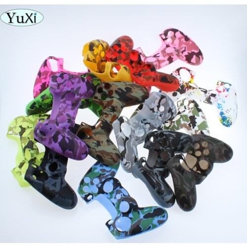 YuXi High Quality Camouflage Blue,Green,Dark Green ,Red, Purple Silicone Skin Protective case cover for PS4 Controller