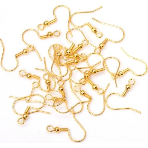 ASON 100 Gold/Silver Color Stainless Steel Earring Hooks,With Steel Ball Jewelry, Can Be Used For DIY Jewelry Making Accessories