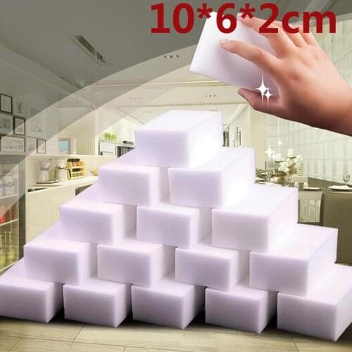 100pcs White Melamine Sponge Magic Sponge Eraser For Kitchen Office Bathroom Clean Accessory/Dish Cleaning Nano 100*60*20mm