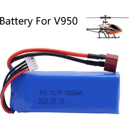 11.1V 1500mAh 3S Lipo Battery T Plug For WLtoys V950 RC Models Airplane Helicopter spare parts 11.1 V high capacity Lipo Battery
