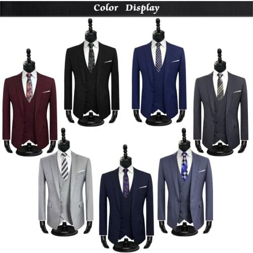 2020 Newest Fashion Navy Blue Costume Homme Business Mens Suits Wedding Suits For Men Ternos Masculinos Slim Fit Tuxedos 3 Piece