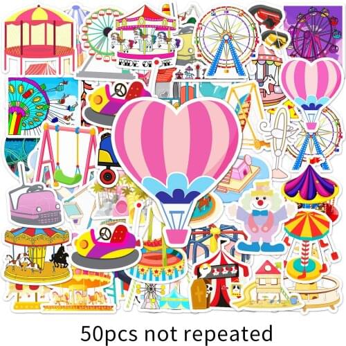 48pcs Cartoon Circus Playground Stickers Poster Kids Toys DIY Phone Laptop Luggage Notebook Car Lovely Children Sticker Gift