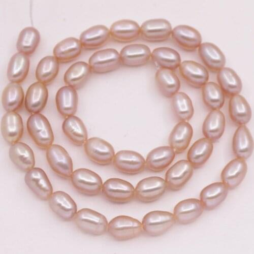 5mmX8mm Natural Purple Teardrop Pearl Loose Beads 14 inches Jewelry Making DIY