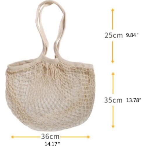 5Pcs Cotton String Grocery Shopping Net Bags Fruit Vegetable Storage Mesh Bags G5AE