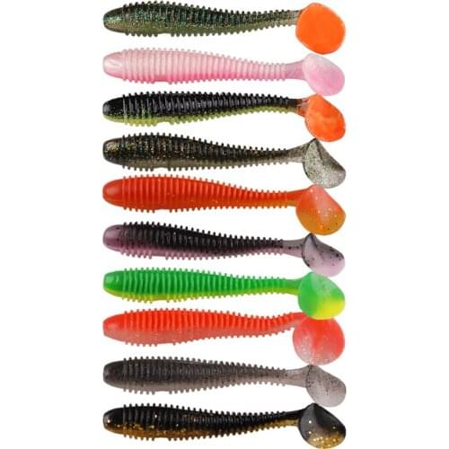 5Pcs Soft Bait 95mm 7.2g T-tail Fishing Lure Silicone Baits Isca Artificial Para Pesca Grub Fake Fish Feeder Leurre Souple Peche