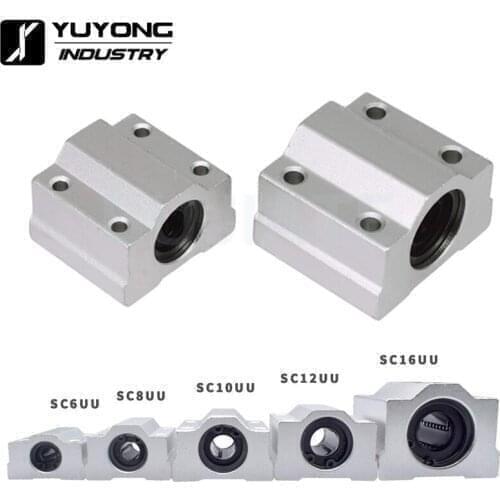 50pcs/Lot SC16UU Slide Unit Block Bearing Steel Linear Motion Ball Bearing Slide Bushing Shaft for 3D Printer CNC Mill