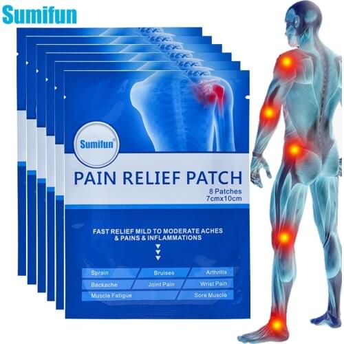 8Pcs/Bag Sumifun Pain Relief Patch Muscle Pain Wrist Pain Bruises Stress Relaxation Medical Plaster Joint Pain Killer K02301
