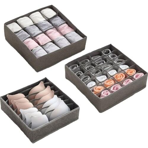 AA Underwear Storage Basket, Cloth Box, Detachable Sorting Large Capacity Foldable Elastic Split Room Holder